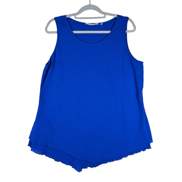 Soft Surroundings Women’s Siesta Key Tank Top Size Large Gauze Sleeveless Blue - Picture 2 of 7